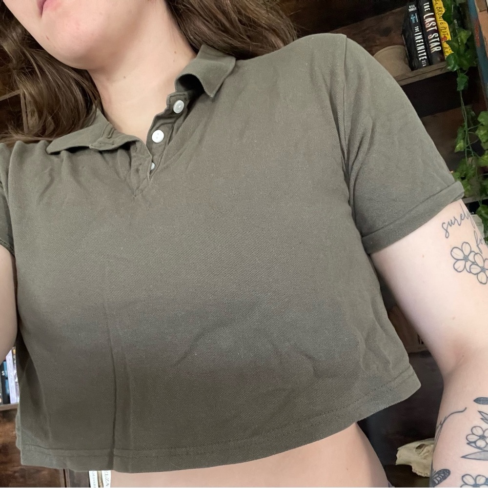 Polo Crop Top💚✅